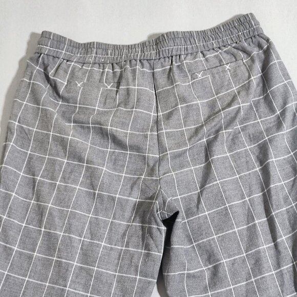 Anne Klein elastic waist pull on pants women's size XL grey chequered baggy - Picture 4 of 14